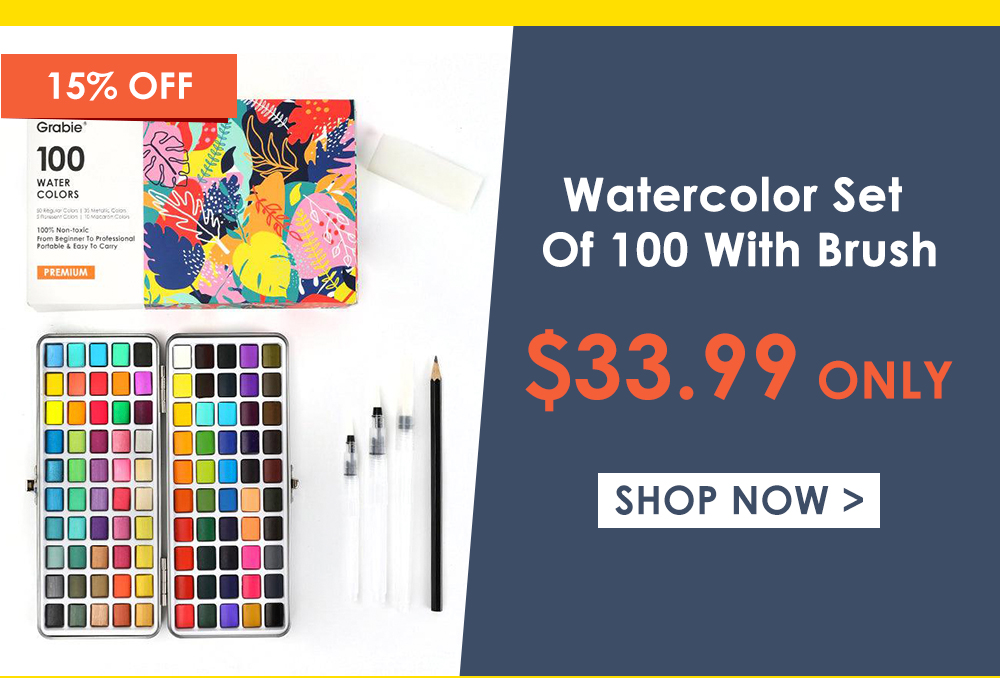 Watercolor Set of 100 With Brush