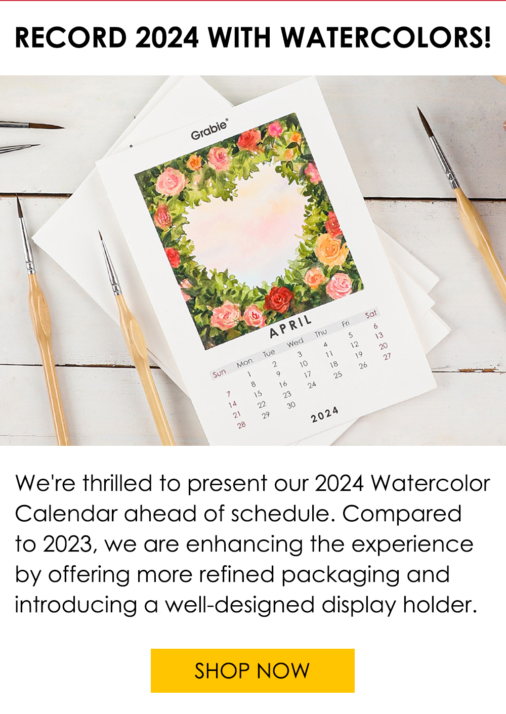 NEW 2024 Watercolor Calendar Grabie