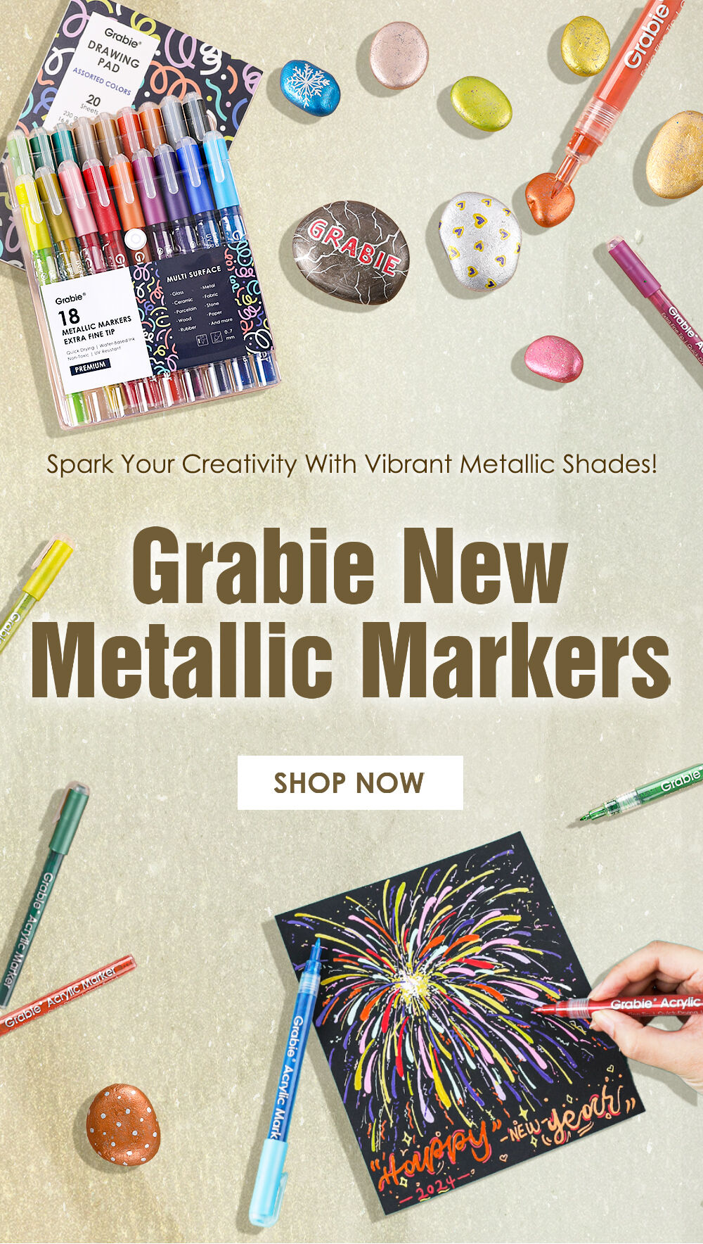 Your Go-To Markers, Now Metallic!💫 - Grabie